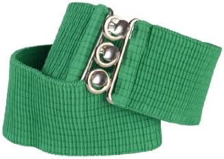 Square Up 2.25 Inch Wide Elastic Fabric Stretch Cinch Belt with 3 Ring Clasp