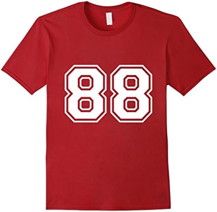 Men's Number 88 Team Sport Jersey T-Shirt XL Cranberry