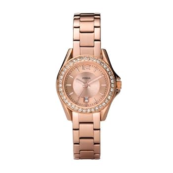 Fossil - ES2889 - Montre Femme - Quartz Analogique - Cadran Rose - Bracelet Acier Rose