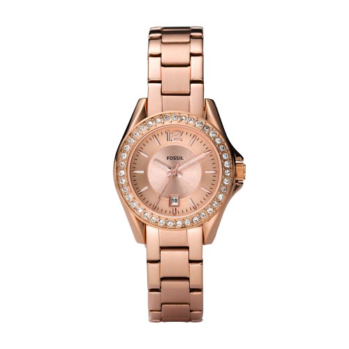 Fossil Mini Riley Rose Gold Coloured IP Ladies Watch - ES2889
