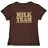 T-Shirt Womens Brown   MILK TEAM Bangladesh - Military Font  ulo no encontrado Large