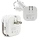 Tiwkich 2 in 1 Dual USB Car Cigarette USB Charger and 5V/2.1A Home Wall Travel AC Charger Power Adapter for Apple iPad Air, New iPad 4 3 2 , iPad Mini 3/2, iPod Nano, iPod Classic, iPhone 6 6 plus 5S 5C 5 4s 4 3 3Gs,iPod Touch, Samsung Galaxy Tab S5 S4 S3 S2, Note 4 3 2, Nexus 7,HTC Evo, SmartPhones, E-readers, PDA, Bluetooth Speaker 2.1A USB Ports etc (White)