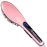 BESTOPE Hair Brush Hair Straightener Brush Electric Heating Ceramic Detangling Comb Digital Anion Hair Care, Anti-Scald Effective Silky Hair Brush