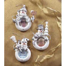 SNOWMAN PHOTO FRAME CHRISTMAS DECORATION TREE ORNAMENTS