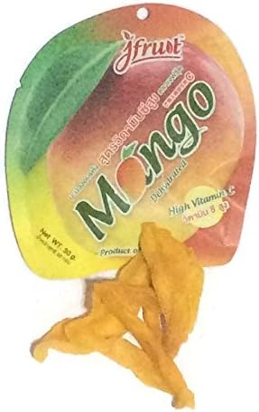 Thai Mango Dehydrated, Dried, High Vitamin C, Sour and Sweet Taste Snack, 30 g Halal Productalal Product