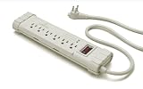 Leviton S1000-PS Office Grade Surge Strip with Six Outlets and 6-Foot Cord for General Home and Office Use