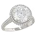 3 Sided Pave Diamond Engagement Ring .63cttw (CZ ctr)