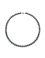 6-6.5mm 36" Black Freshwater Pearl Necklace "A" with 14K White Gold in Gift Box