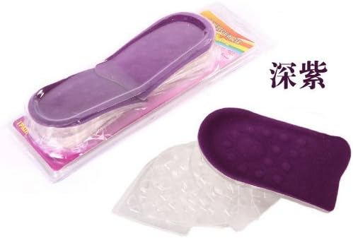 WSWS - 5 Layers Unisex Height Increase Lift Shoes Insole Taller Silicon, Top Layer With Colored Cloth Material (Purple)