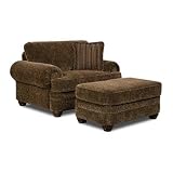 Boston Stationary Chair and a Half and Ottoman Set Fabric: Lafayette Bronze