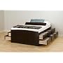 Prepac Espresso Tall Queen Platform Storage Bed (12-drawers)