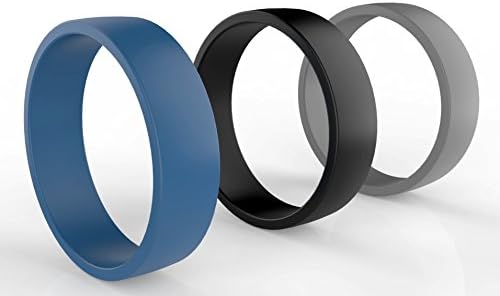 Silicone Wedding Ring For Men By North Action, Comfortable Fit, Anti-scratch, Non-conductive Wedding bands for Men, Fit Band - Ideal for Athletes, Craftsmen, Electricians. Non-Allergenic Medical Grade