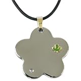 Lucky Clover Pendant Charm Necklace Stainless Steel CZ Diamond by Bucasi