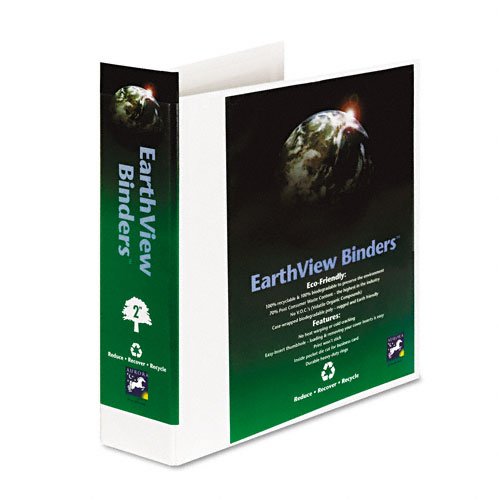 Aurora Products : Earthview D-Ring Presentation Binder, 2in Capacity, White -:- Sold as 2 Packs of - 1 - / - Total of 2 Each