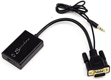 Sanchow HD 1080P VGA To HDMI Output TV AV HDTV Video Cable Converter Plug And Play Adapter With Audio Input For Laptop Desktop