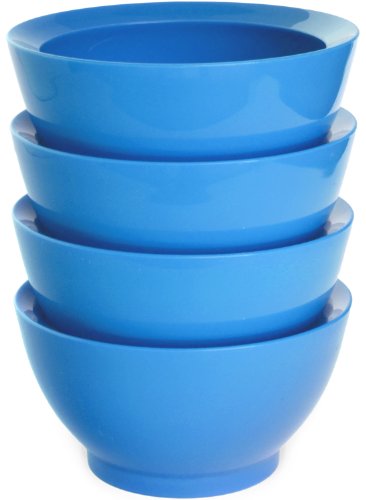 Calibowl Non-Spill Original Bowl with Non-Slip Base, 20-Ounce, Light Blue, Set of 4