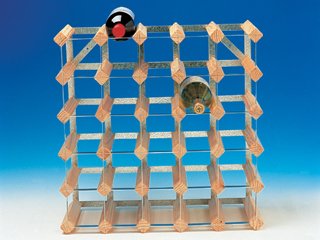 Childrens Toyshop  Kitchen & Housewares : Rta 0100 Wine Rack Light Wood/Metal 30 Btle