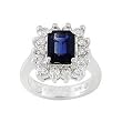 14K White Gold Sapphire and Diamond Ring