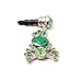 Headphone Plug Cute Frog Charm for Apple iPhones, iPad, iPod touch with Green Rhinestones  : image