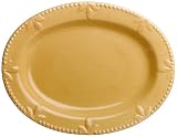 Signature Housewares Sorrento 14-Inch Oval Serving Platter, Gold