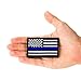 Thin Blue Line Velcro Patch ( 2 Pieces ) - Sewn US Flag Patch, Show Support to Police and American Law Enforcement - Perfect For Your Tactical Vest, Hat, Bag