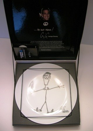 George Clooney Plate Gift Set Collectible