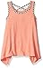 Beautees Girls' Sleeveless Tank Top with Shark Bite Hem and Necklace