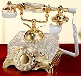 CRYSTAL ANTIQUE SQUARE TELEPHONE - CRYSTAL AND GOLD ANTIQUE SQUARE TELEPHONE