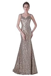 Mermaid Sequined Beaded Satin Evening Dress/Prom Dress/Wedding Party Dress/Maxi Dress 