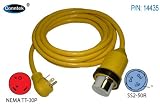 Conntek 14435 25-Foot RV Power Cord RV 30 Amp Male Plug To 50 Amp 125/250 Volt Twist Lock Female Connector