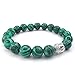 KONOV 10-12mm Natural Energy Gemstone Malachite Mens Womens Bracelet, 10-12mm Buddha Mala, Green
