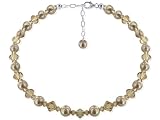 Bronze Faux Pearl Swarovski Crystal Sterling Silver 16 18 20 22 24 Necklace with Lobster Clasp