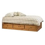Spiced Pine Finish Twin Captain Platform Bed