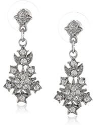 Downton Abbey "Stardust Carded" Silver-Tone Belle Epock Starburst Pave Crystal Accents Drop Earrings
