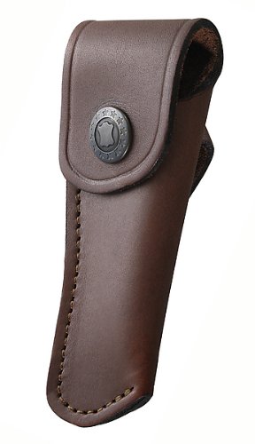 Braunes Lederetui, f&Atilde;&frac14;r Messer mit 9 cm Heftl&Atilde;&curren;nge, G&Atilde;&frac14;rtelschlaufe
