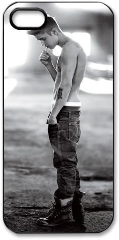 Pop Idols-Justin Bieber Black Print Hard Shell Cover Case for iPhone 5