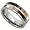 Tungsten 8 mm (5/16 in.) Comfort Fit Striped Flat Band, w/ 2 Rows Mother of Pearl Inlay (Available in Sizes 7 to 14), size 7