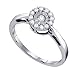 10K White Gold Illusion Setting Round Center Pave