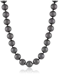 Sterling Silver 12mm Round Shell Pearl Necklace, 18"