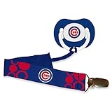 Chicago Cubs Blue Infant Pacifier and Pacifier Clip - MLB Baby Fanatic Combo Gift Set by Baby Fanati