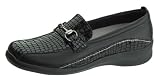 Women's Aetrex Essence Black Alligator Slip On, (New Release)