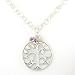 Round Tree of Life Pendant with Peridot and Amethyst Gemstones on a 20" Round Link Chain, #7585