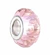 Pandora Style Charm Bead (Z326) Faceted Glass (14mm x 9mm) (Fits Troll too) ~ Light Pink