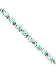 14.2 Carat 14K Gold Blue Topaz Bracelet