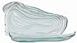 Clear Spanish Recycled Glass Small Oyster Plate 12.75"L