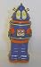 Mini Mr. Atomic or Robby ? Retro Blue Tin Wind Up Robot