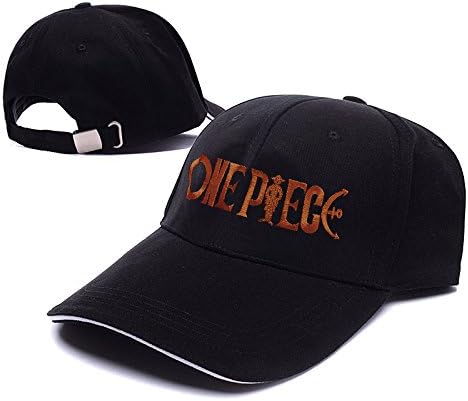 QIANGS One Piece Logo Adjustable Baseball Caps Unisex Snapback Embroidery Hats - Black/Orange