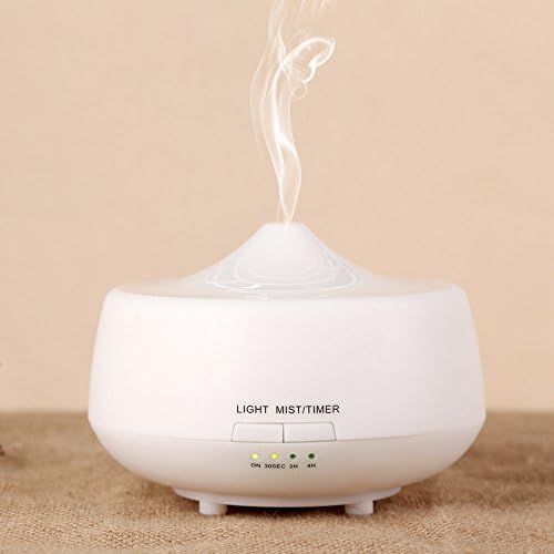 Essential Oil Diffuser,Aphse Wood Grain Ultrasonic Cool Mist Whisper-Quiet Humidifier with Color LED Lights,Waterless Auto Shut-Off,250ML Light Brown for Home,Yoga,Office,Spa