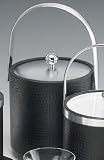 Review Kraftware  / Kraftware 64054 Crocodile Black with Brushed Chrome 3 Quart Ice Bucket with Track Handle and Metal Cover