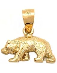Bear Charm 14k Gold 10mm